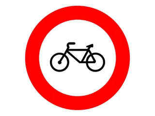 R-114. Entrada prohibida a bicicletas.
