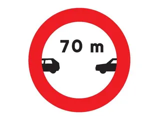 R-300. Distancia mínima entre vehículos, la que marque la cifra.