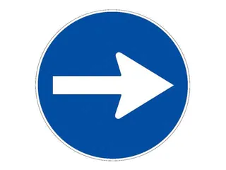 R-400a. Sentido obligatorio, en la dirección que marca la flecha.